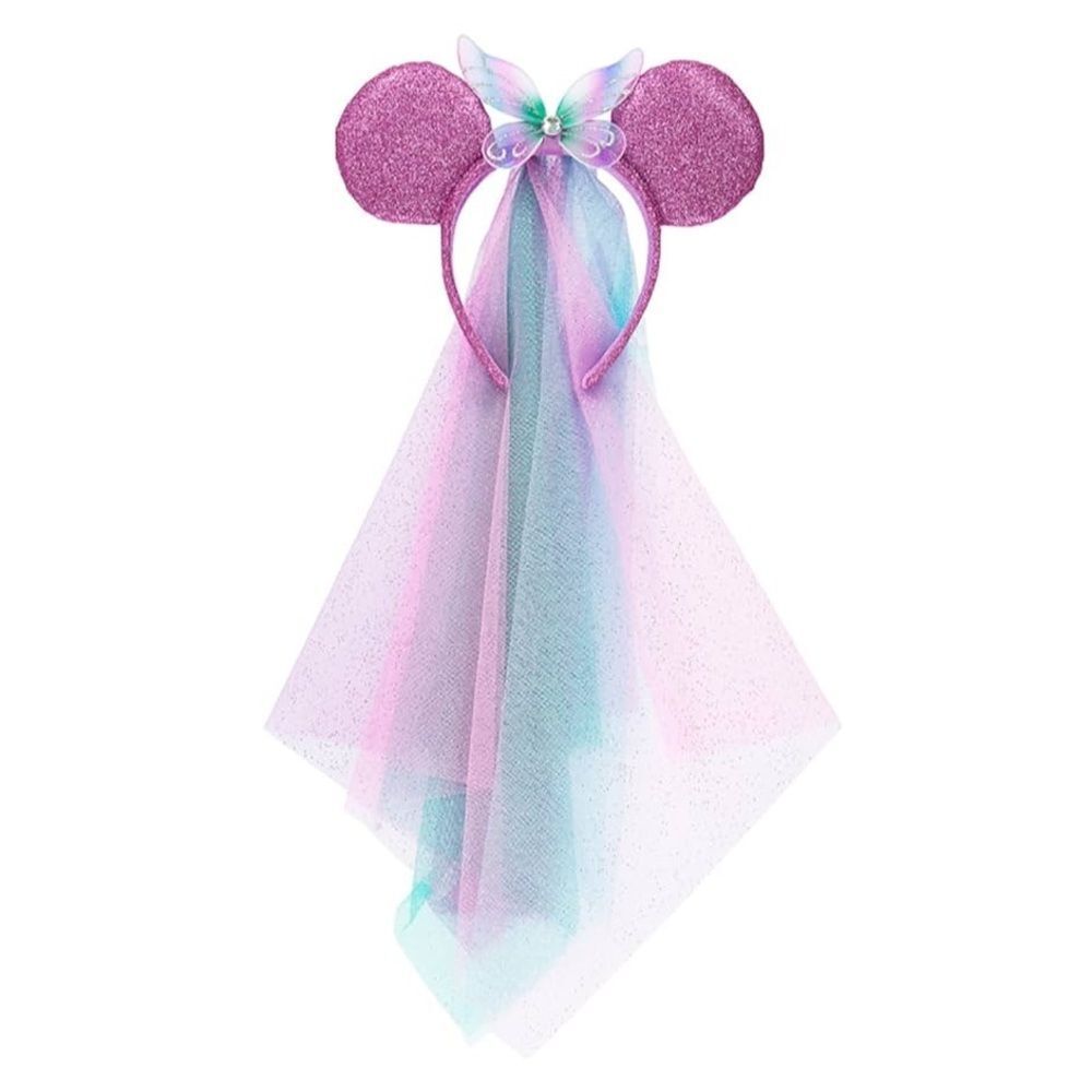 Disney Parks Minnie Glitter Fairy Wings Ears Tulle Veil